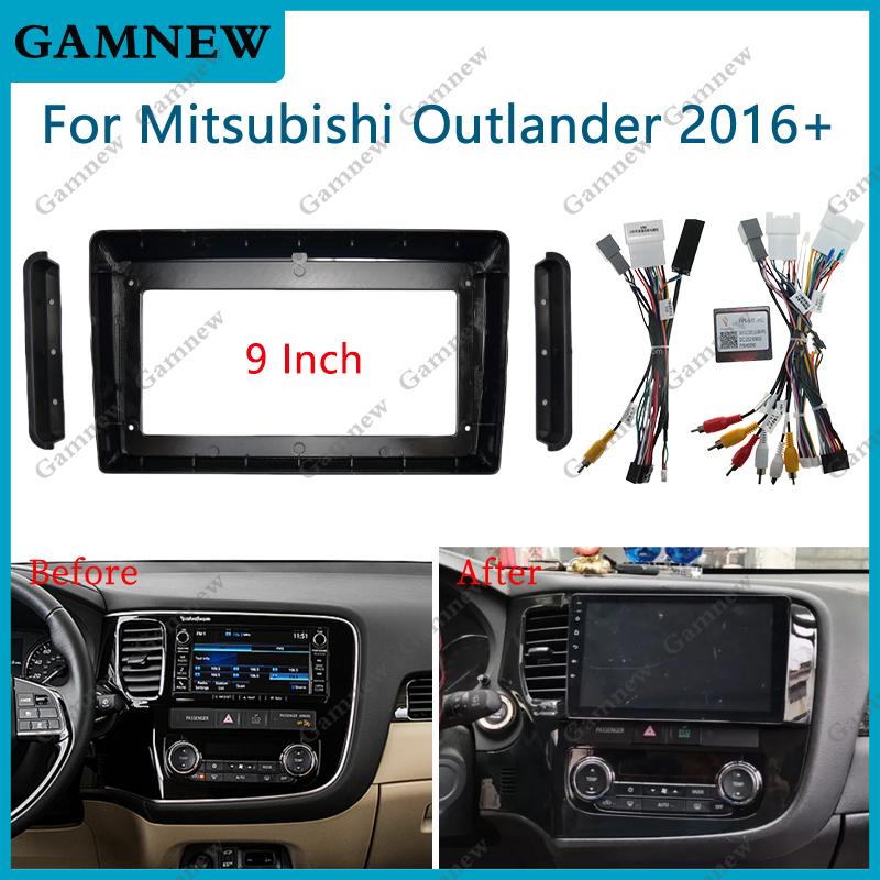 9 Inch Car Frame Fascia Adapter Canbus Box Decoder Android Radio Dash Fitting Panel Kit For Mitsubishi Outlander 2016