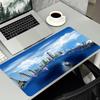 Extra Large Deskmat World Map Earth City Print Stitched Border Anti‑Slip Rubber Base Smooth Mat For Gaming Home Office Table