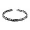 Men Bracelet Opening Adjustable Silver Color Twist Boho Wrist Decoration Easy To Wear Fish Letter Curved Sleeve Bracelet Men Jewelry