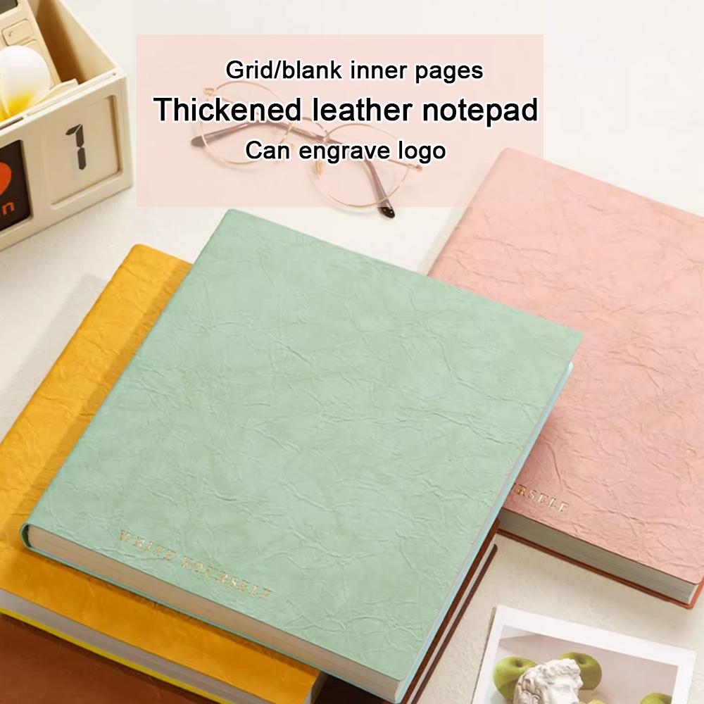 (Logo Can Be Engraved) Thick Square Sketchbook, Grid/blank Inner Pages, Student Notebook, Thickened Notepad, Drawing Notebook