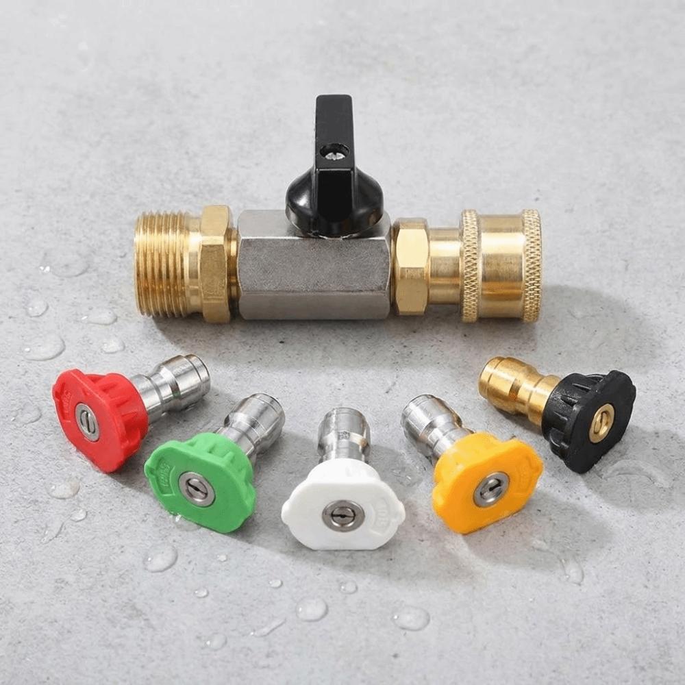 M22 14mm High Pressure Washer Ball Valve Kit Brass Ball Valve Hose Switch Car Wash