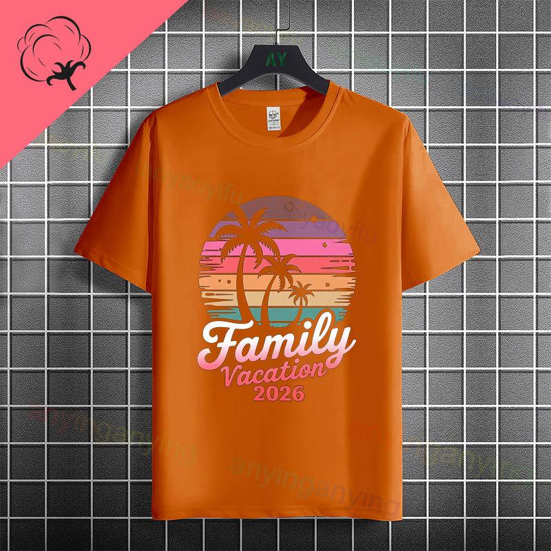 Funny Husband Wife Beach Travel Graphic Tshirt Pure Cotton Short Sleeve Casual Fashion Tshirt for Vacation Wear