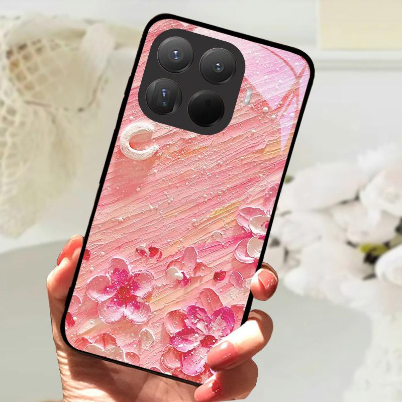 Чехол для Xiaomi 15T Pro Модный Закаленное Стекло Задняя Крышка Телефона Для Xiaomi 15TPro 15 T Xiaomi15T Защитный Чехол Fundas Coque