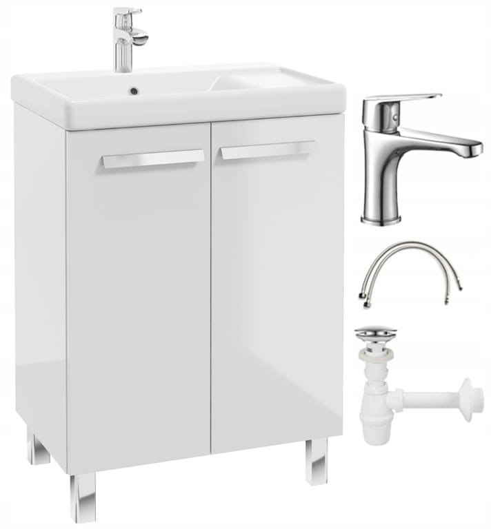 Bathroom set: cabinet with washbasin 80x60, tap, siphon, click-clack plug Bonita