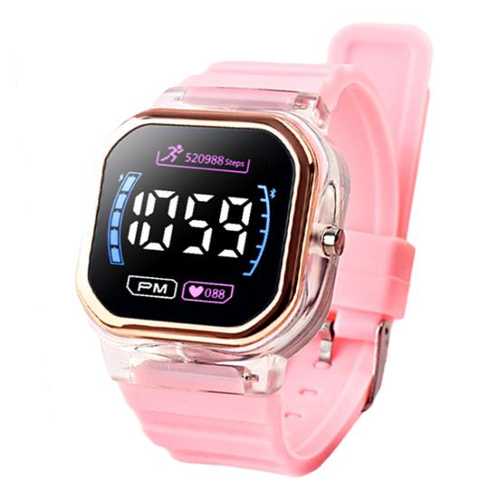 Electronic Watch Luminous Life Waterproof Square Dial Student Sports LED Digital Wrist Watch for Daily Wear