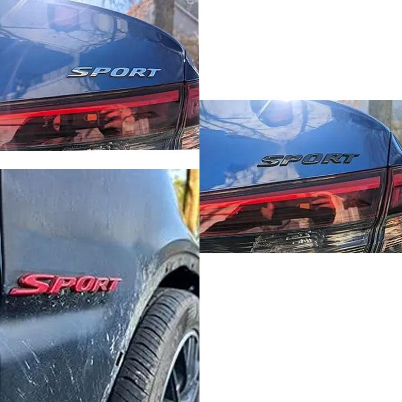 3D Car Styling Sport Letters Car Hood Fender Trunk Rear Bonnet Nameplate Decal Emblem Badge Sticker for Accord Civic Passport CRV
