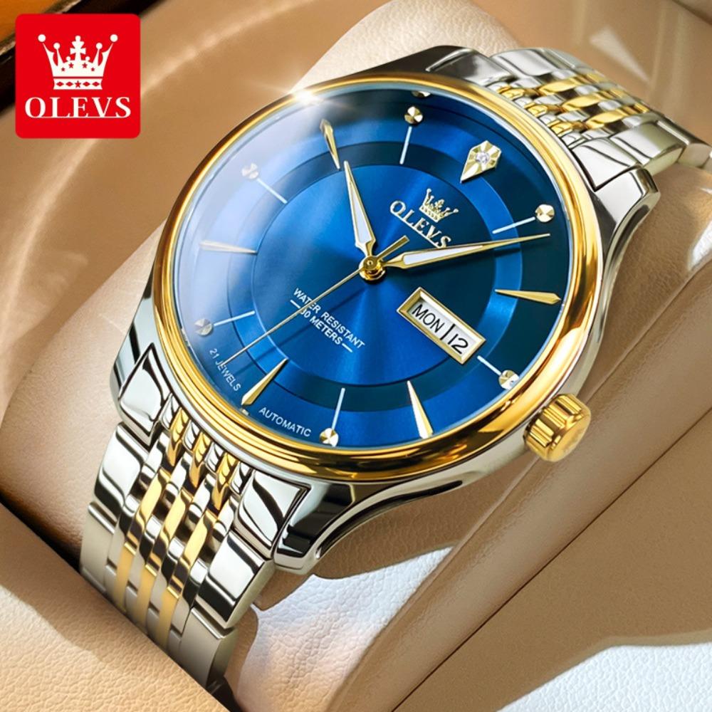 OLEVS New Top Men's Watch Simple Dual Calendar Mechanical Watch Fashion Men's Watch High -end High -end