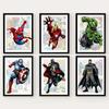 Постеры комиксов Marvel Мстители Человек-Паук Капитан Америка Холст Картины Печать Настенное Искусство Изображение Декор Детской Комнаты