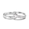 Tichya Sweet Etching Glacier Couple Rings - 999 Sterling Silver Open Design for Men and Women