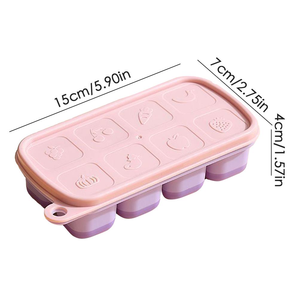8 Compartment Ice Cube Molds Food Grade Silicone Home Ice Compartment Molds Dispensing Ice Boxes Summer Ice Cube Tray