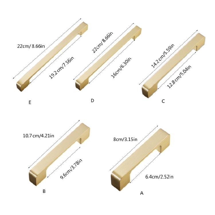 Furniture Decorative Handle Long Square Brass Dressers Knob Simple Bedside Cabinet Pull Wardrobe Handle Easy to Install