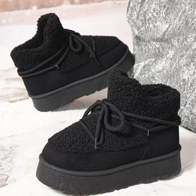 Женские ботинки Утепленные плюшевые теплые зимние ботинки 2026 Зима Новые Пушистые ботильоны Уличные Нескользящие Ботинки на платформе для женщин Botas