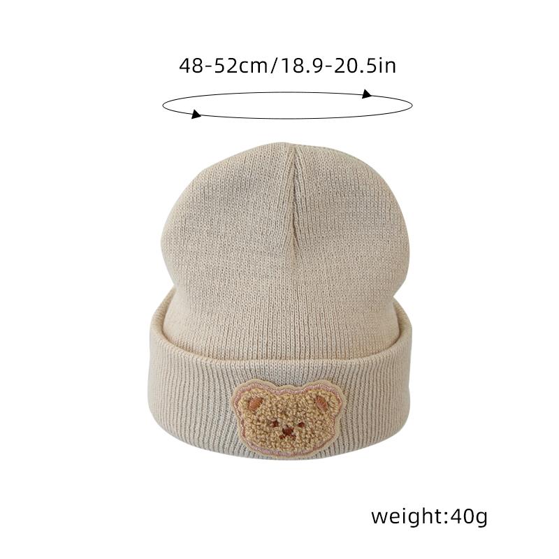 Infant Hat Autumn and Winter Style Cute Little Bear Infant Knitted Hat Spring and Autumn Season Boys and Girls Baby Woolen Pull-over Hat Fashionable