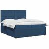 Box Spring Bed with Mattress and Headboard Blue 160 x 200 cm Fabric
