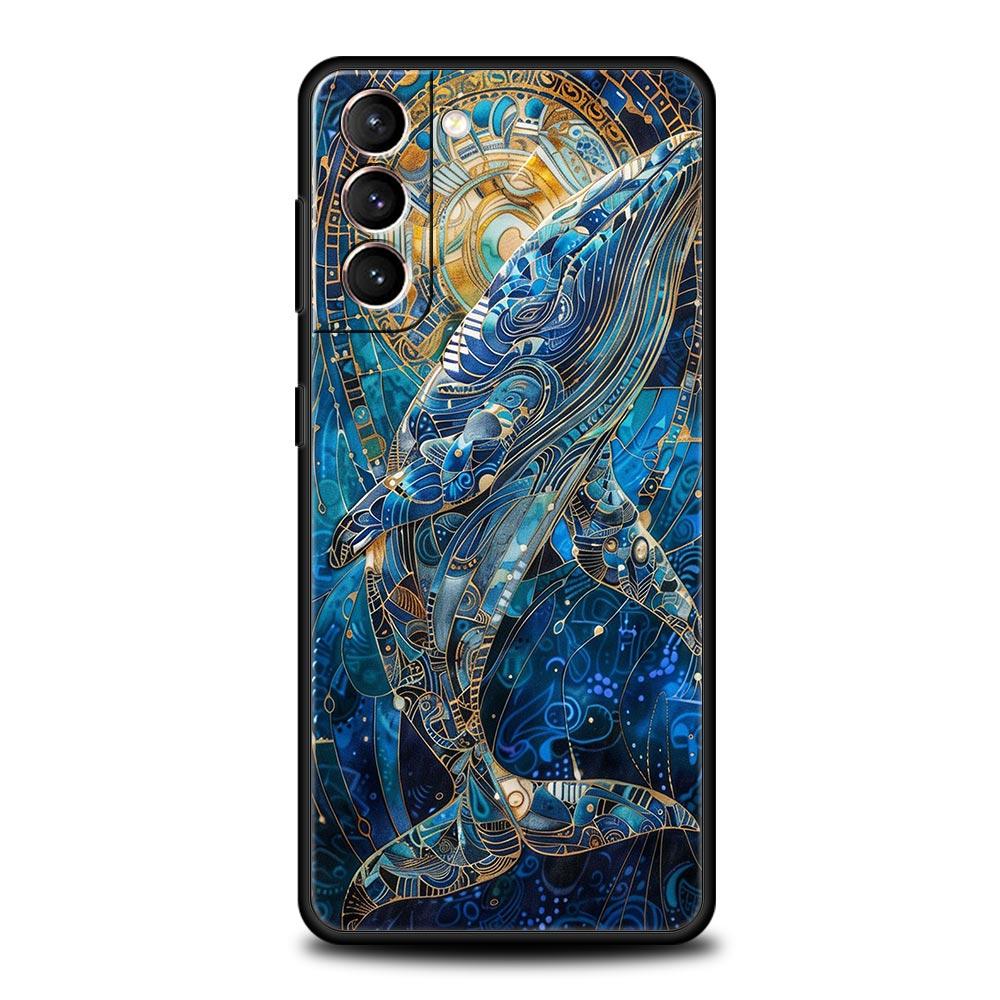 Синий Чехол для Телефона с Рыбами Океана для Samsung Galaxy S26 S25 S24 S23 S22 S20 S21 FE Ultra S25 Edge Plus 5G Мягкий ТПУ Чехол Fundas Capas