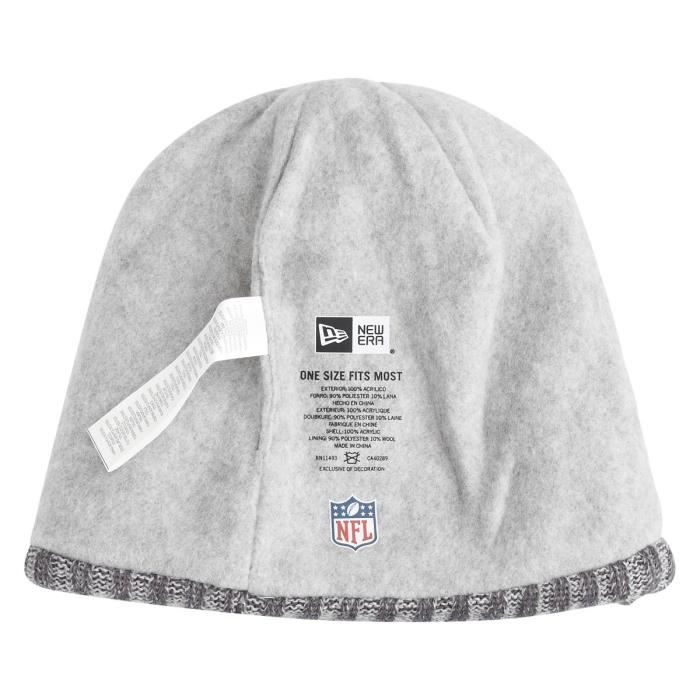 Chapeau D'hiver - New Era - NFL SIDELINE 2017 - Blanc Et Noir - Doublure Polaire
