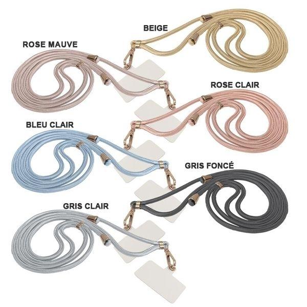 Necklace with Cord for Cell Phone Smartphone Pastel Light Gray