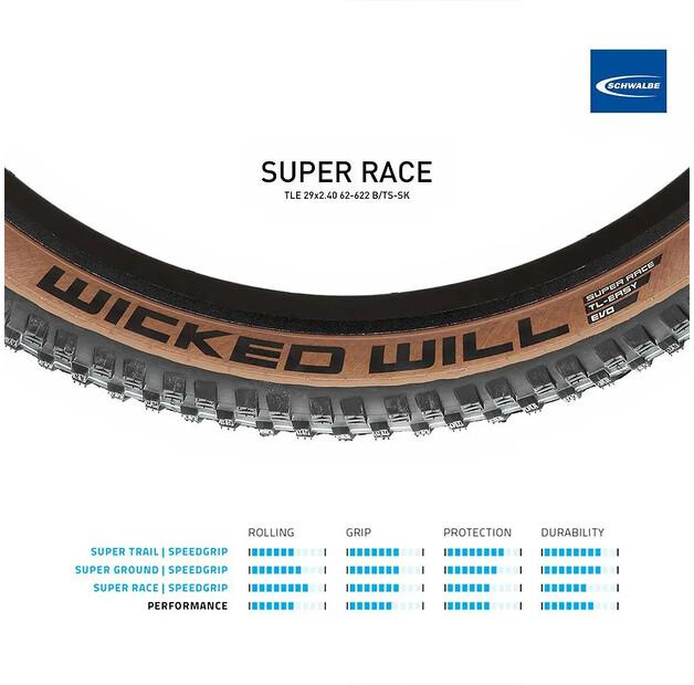 Шина Schwalbe Wicked Will Evo Super Race Tubeless 29´´ x 2,25 жесткая MTB шина