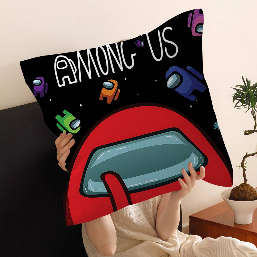 A-Among U-Us Игровой Чехол для Подушки Автомобильная Подушка-Плед для Дивана Автомобиля Рождественский Подарок 40X40См 45X45 См