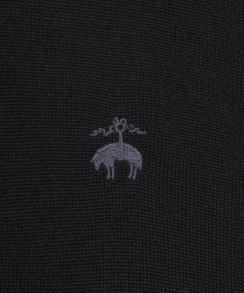 BROOKS BROTHERS Merino Wool Logo Turtleneck Sweater (Black) (Bbwumnf301)
