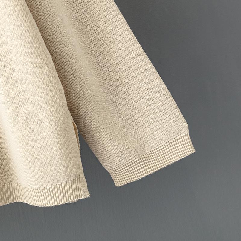 Женский однотонный свитер с v-образным вырезом из ледяного шелка, весна-осень, свободный свитер с высокой талией, комплект из двух предметов