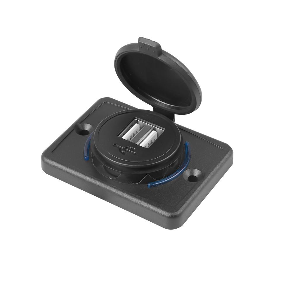 Быстрая зарядка QC 3.0 Dual USB зарядное устройство со сдвижной крышкой 36 Вт водонепроницаемое 12 В/24 В быстрая зарядка USB зарядное устройство для автомобиля лодки автобуса автофургона дома