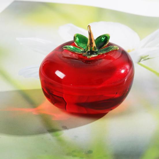 Faux Crystal Fruit Figurine Clear Glass Strawberry Pineapple Persimmon Lemon Banana Statue Sculpture Paperweight Desktop Decoration Ornament