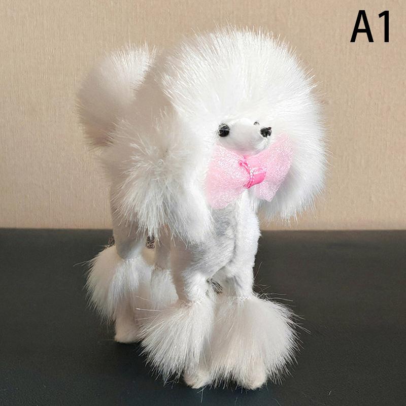Розовая фигурка пуделя, имитация собаки, плюшевые игрушки, подарок, поделки, украшение для дома, украшение для гостиной