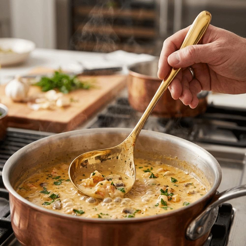 2Pcs Deep Curved Spoon Metal Ladle Rustless Steel Serving Spoon Food Spoon Food Distribution