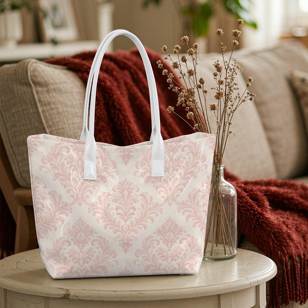 Elegant Damask Print Tote Bag for Daily Use