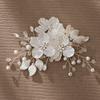 Crystal Pearl Flower Bridal Headwear Handmade Wedding Hairpin New Bride Headdress  Hair Jewelry