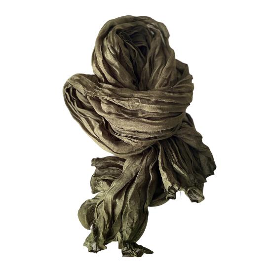 Women Scarf Solid Color Pleated Long Scarf Retro Autumn Winter Warm Long Scarf Soft Vintage Inspired Scarf