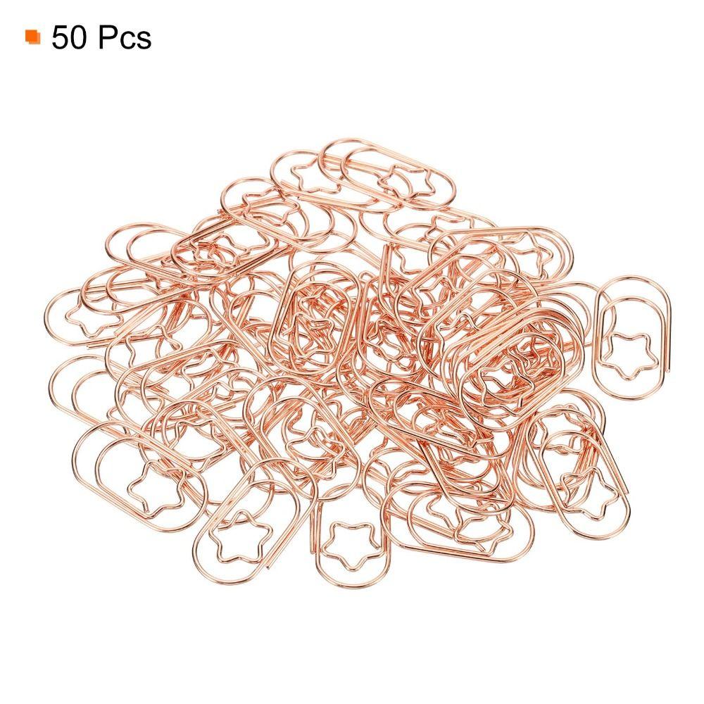 50PCS Metal Bookmark Star Shaped Memo Clips Set Home Binder Clips