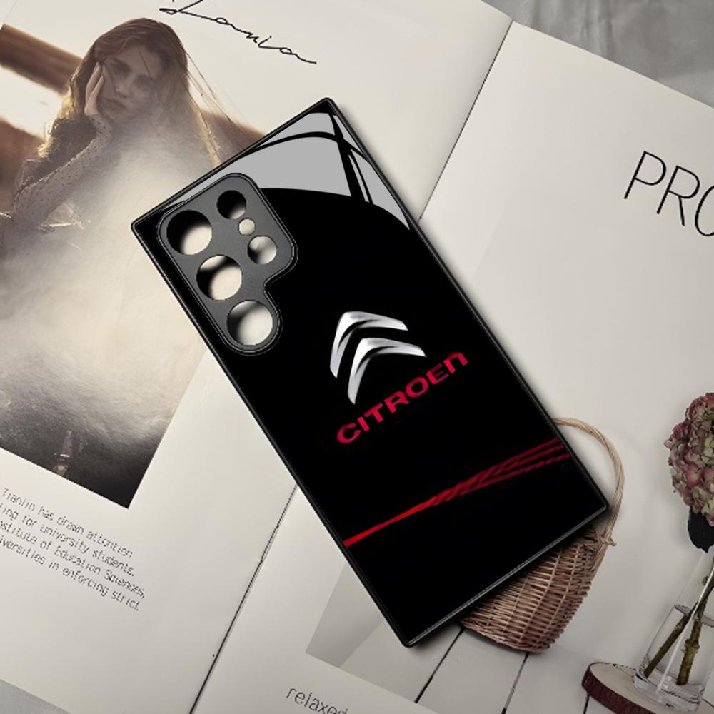 Fashion Sports Car Citroen Phone Case For Samsung Galaxy S24 S23 S22 S20 S21 Note20 Ultra Plus Fe Colored Silver Cover