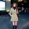 Petite 2025 British-Style Double-Breasted Mid-Length Women's Trench Coat