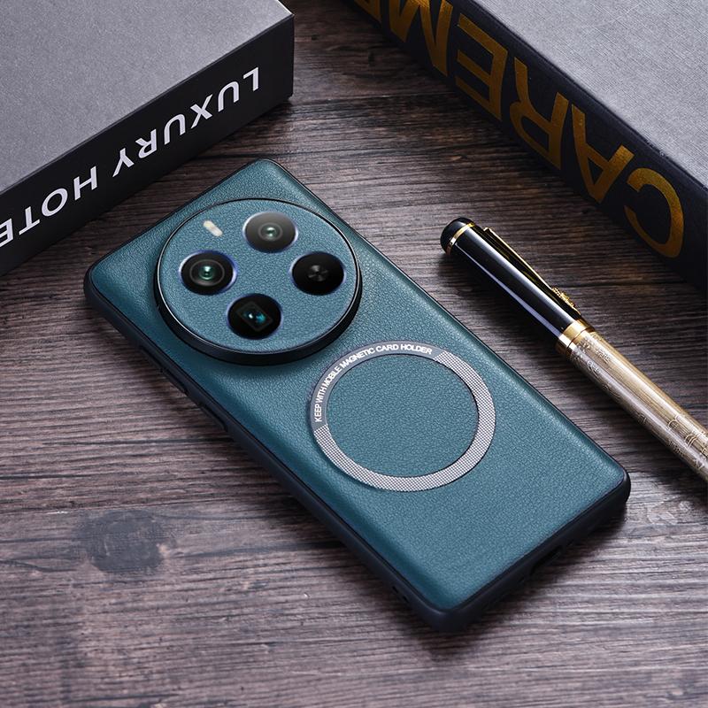 Чехол Magsafe из искусственной кожи для Realme 12 Pro Plus, противоударный чехол с магнитной беспроводной зарядкой для Realme 12Pro Plus Shell