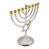 Ханука Менора 9 Подсвечник Подставка для свечей Канделябры Винтажный цинковый сплав Гальванизированный Подставка для свечей Декор