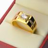 1pc High Quality Fashionable Men's Gold-plated Zircon Domineering Wedding Ring Birthday Gift