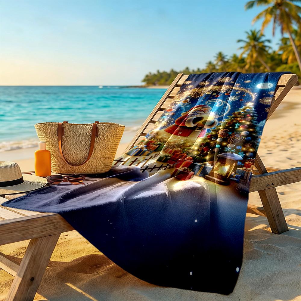 Christmas Beach Towel High Absorbency & Quick-Dry Comfortable Lightweight