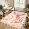 Dragon Phoenix Theme Crystal Velvet Rug Personalized Custom Name Text Soft Floor Mat Home Decor