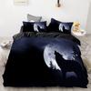 3D Print Bedding Set Custom,Duvet Cover Set King/Europe/USA,Comforter/Quilt/Blanket Cover Set,Animal Moonlight Wolf Bedclothes