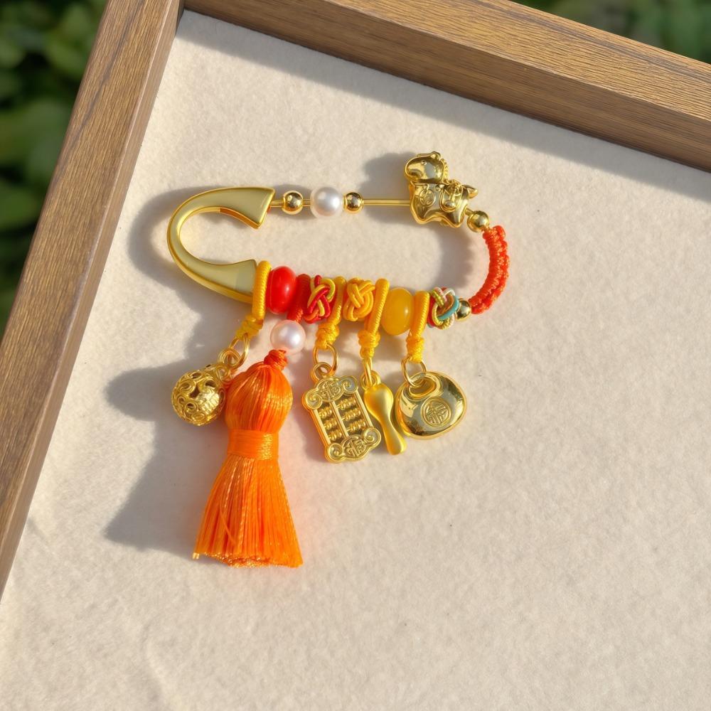 Брошь-подвеска в виде золотой лошади по знаку зодиака, пони с пескоструйной обработкой, защитная брошь, для новорожденного