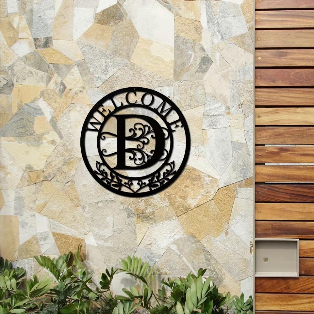 Фамилия Металлические Знаки Фамилия Знак Фамилия Знак Фамилия Металлический Знак Разделенная Монограмма Подарок На День Рождения 12-дюймовая Буква D Настенная Подвеска