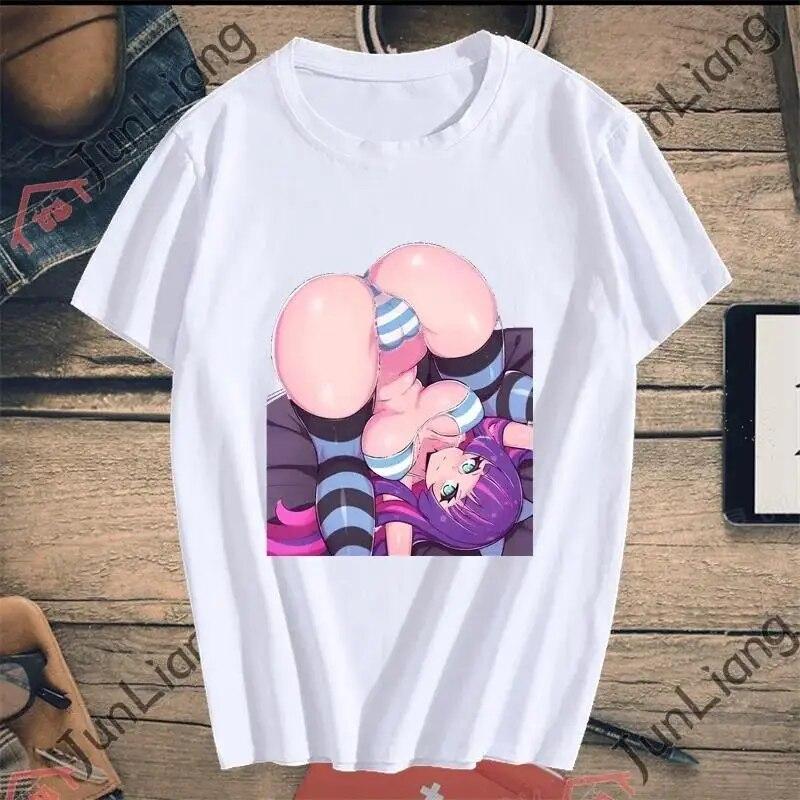 Japanese Cartoon Anime Otaku Hentai Senpai Graphic Print T-shirt Fashion Harajuku Casual Short Sleeve Plus Size T Shirt Women