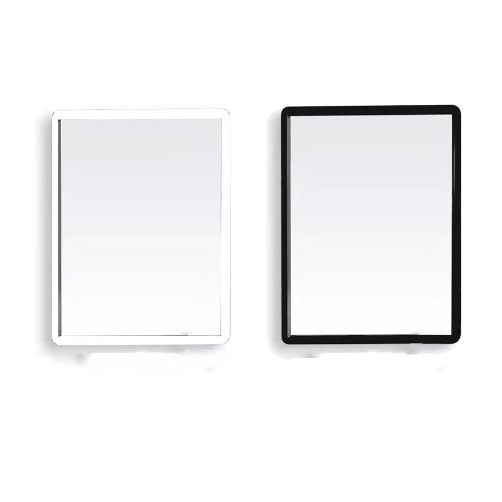 Rectangle Wall Hanging Mirror Wall-Mounted Metal Framed Dressing Mirror Black White Rounded Corner Makeup Mirrors Bathroom
