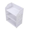 3 Tiers White Hollow Out Shoe Rack Stand Storage Organiser Shelf 60cm