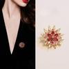 Jewelry Flower Lapel Pin Sparkling Floral Badge Vintage Rotating Snowflake Brooch  Suit
