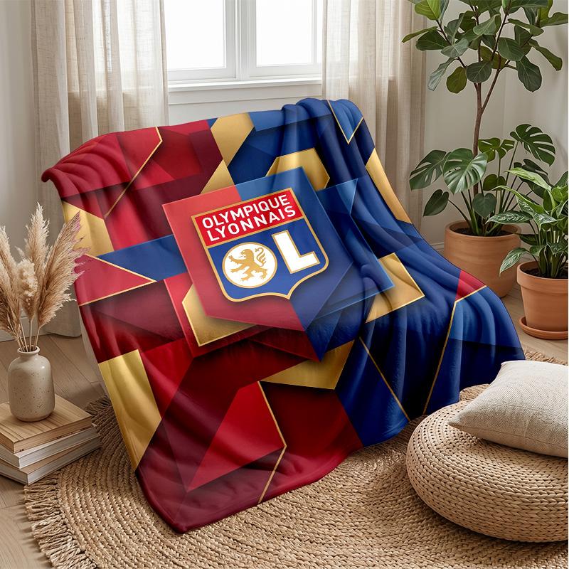 Lyon FC Soft Flannel Fleece Blanket Lightweight Cozy Warm Throw Blanket For Sofa Bed Home Decor