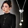 Великолепное длинное колье с подвеской в виде сердца из смешанных материалов с магнитной застежкой для женщин