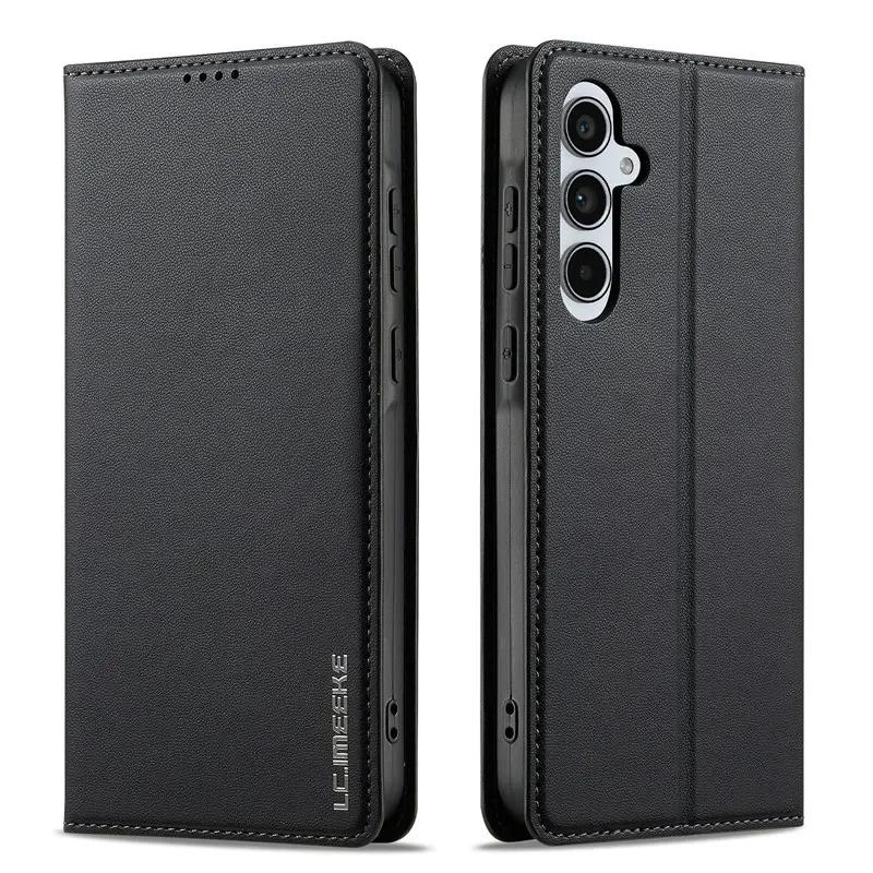 Магнитный кожаный чехол-книжка для Samsung Galaxy S25 Edge S24 FE S23 Plus S22 S21 Ultra A16 A36 A56 A15 A55 Кошелек с обложкой для карт